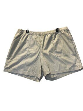 Style & Co Womens 3X Plus Pull-On Shorts Beige With Pockets 98% Cotton 2% Spande